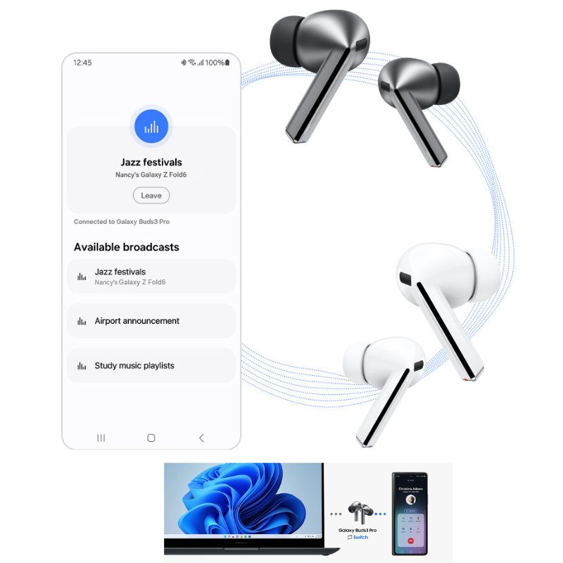 "Samsung Galaxy Buds 3 Pro WHITE | ANC Wireless Bluetooth Earbuds – BlendMartShop"