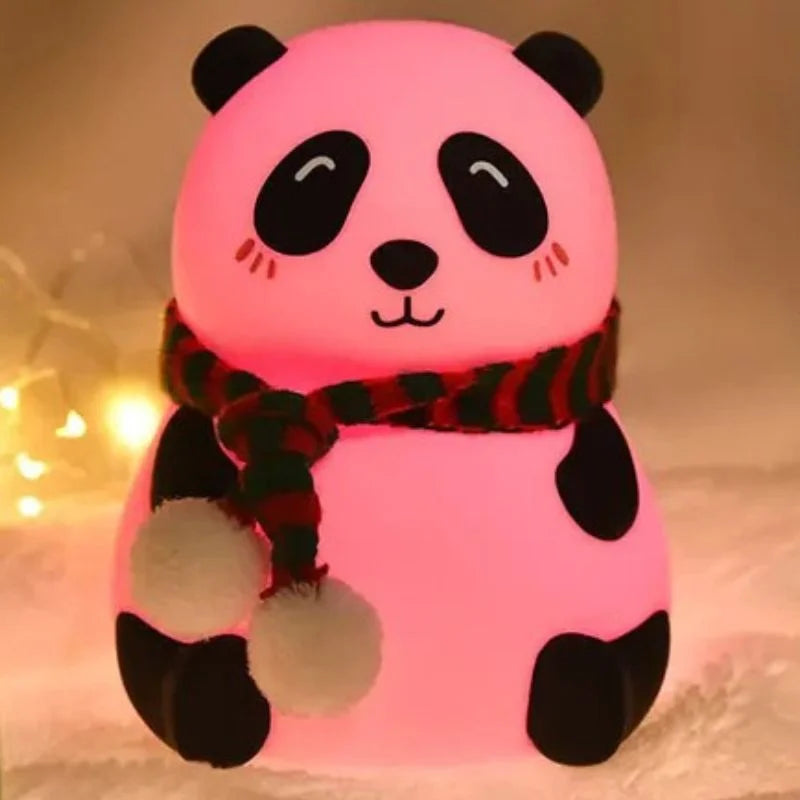 Panda LED Night Lamp YH-608 | Soft Silicone Rechargeable 7-Color Touch Night Light for Kids – BlendMartShop