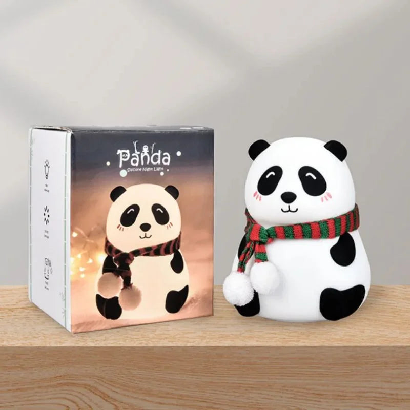 Panda LED Night Lamp YH-608 | Soft Silicone Rechargeable 7-Color Touch Night Light for Kids – BlendMartShop