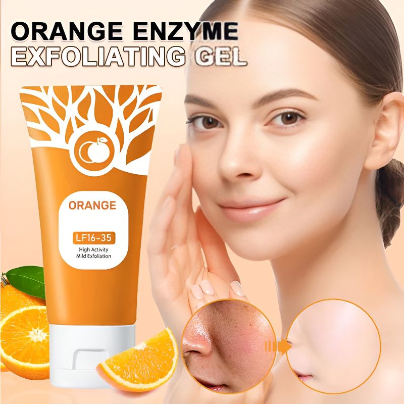 Orange Enzymes Brightening Gel: Vitamin C & Niacinamide Face Scrub